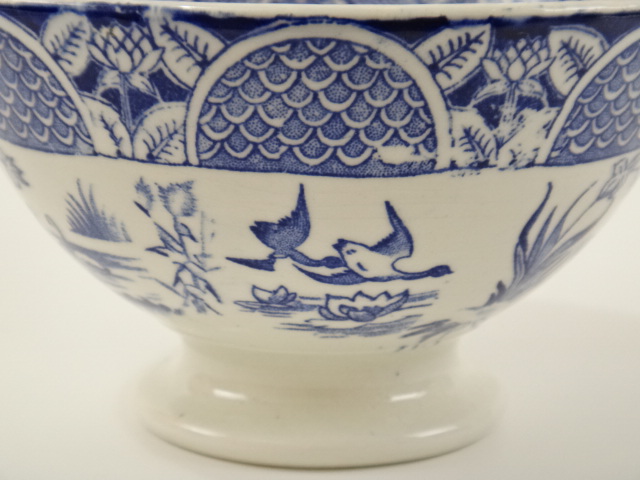 アンティーク カフェオレボウル 白鳥 GIEN製