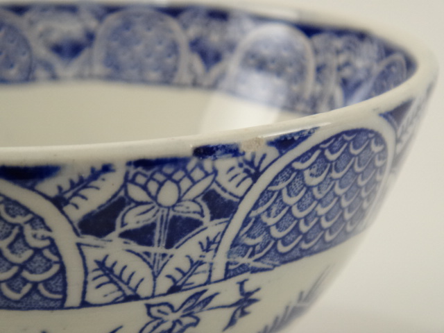 アンティーク カフェオレボウル 白鳥 GIEN製