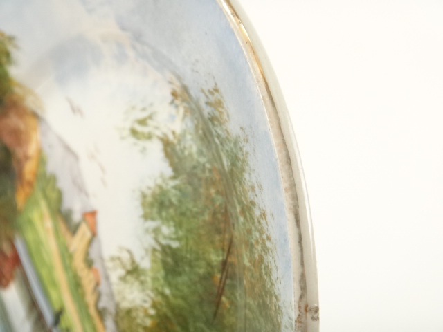 アンティーク皿 手書きの風景画 Choisy le Roi製
