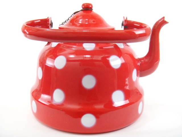 アンティークホウロウ 水玉ケトル