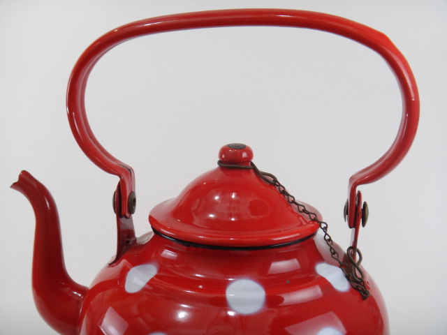 アンティークホウロウ 水玉ケトル