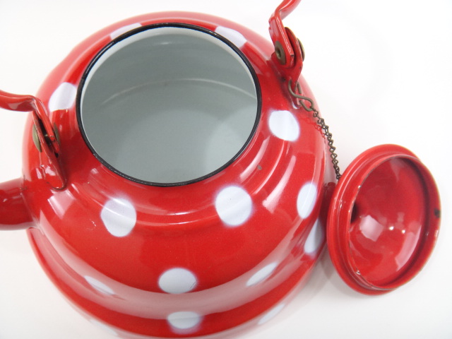 アンティークホウロウ 水玉ケトル