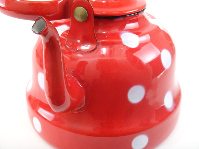 アンティークホウロウ 水玉ケトル