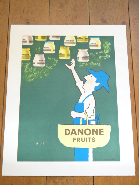 サヴィニャック ダノンヨーグルト ビンテージポスター Savignac DANONE FRUITS