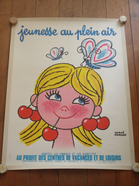 エルベ モルバン ビンテージポスター Jeunesse au plein air Herve Morvan 1979