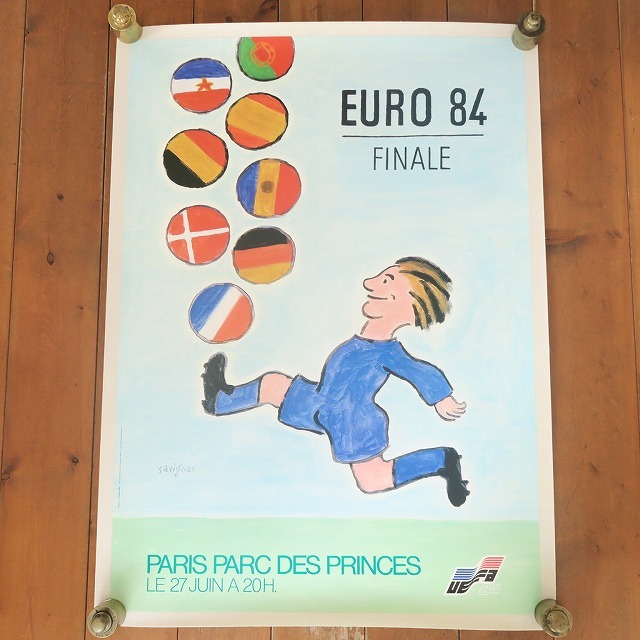 サヴィニャック 欧州選手権 ユーロ1984 ヴィンテージポスター Savignac UEFA EURO84 FINALE