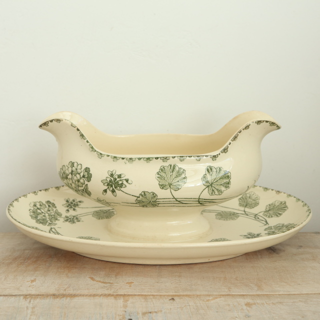 アンティーク ソーシエール ゼラニウム GERANIUM フランス サルグミンヌ製 U&C SARREGUEMINES