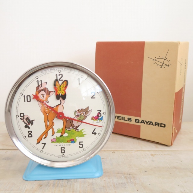 ウォルト・ディズニー 小鹿のバンビ ビンテージ目覚まし時計 BAMBI BAYARD製