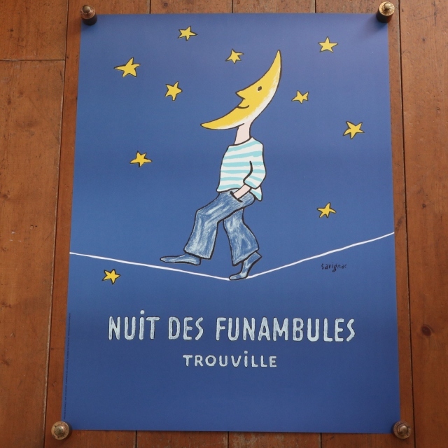 サヴィニャック オリジナル ポスター Savignac NUIT DES FUNAMBULES TROUVILLE