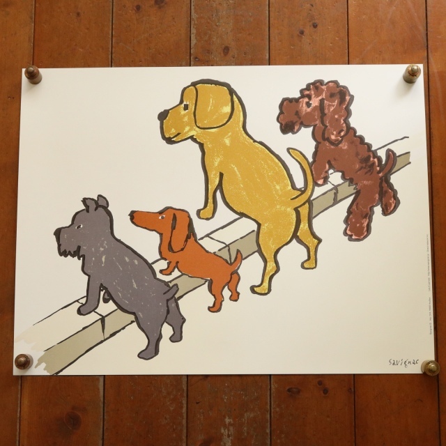 サヴィニャック 4匹の犬 ポスター CAMPAGNE POUR LA PROPRETE DES VILLES