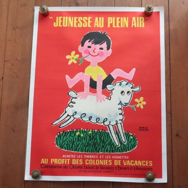 エルベ モルバン ビンテージポスター 1966年 Jeunesse au plein air Herve Morvan