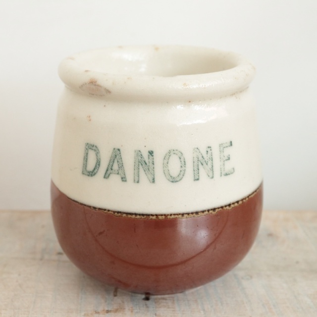 ダノン アンティーク ヨーグルトポット 陶器製 DANONE